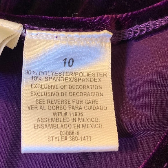 Velvet purple kids formal dress with cute beads - Picture 3 of 10